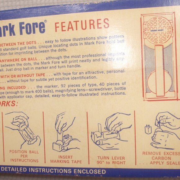 Mark Fore Golf Ball Monogrammer Model 500 Ink Marker Golfing 1966 Vintage Old - Picture 8 of 9